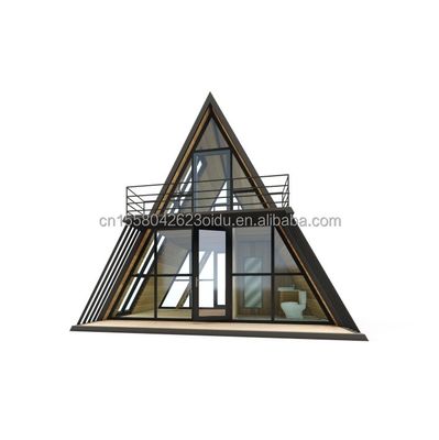 품질  Resort Triangle Shape Wooden House Steel Frame with Galvanized Steel Bending 180g and 50/75/100mm Wave Sandwich Panel Walls 공장