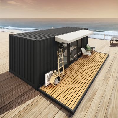 20ft 로그 환경 친화적 평면 팩 컨테이너 하우스 사전 제조 지속 가능한 건설 철강 구조 탄력성 비 바람 눈 가게