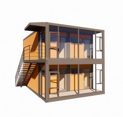 현대 디자인 20ft 또는 40ft 사전 제조 빌라 또는 조합 사무실을 위해 4 개의 침실과 함께 두 층 컨테이너 하우스