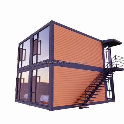 현대 디자인 20ft 또는 40ft 사전 제조 빌라 또는 조합 사무실을 위해 4 개의 침실과 함께 두 층 컨테이너 하우스