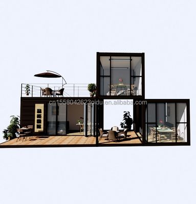 야외 럭셔리 2 침실 현대 디자인 플래트 팩 스틸 및 샌드위치 패널과 함께 Prefab 컨테이너 하우스 야외