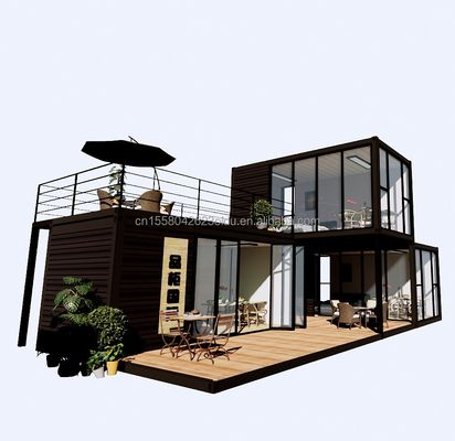 야외 럭셔리 2 침실 현대 디자인 플래트 팩 스틸 및 샌드위치 패널과 함께 Prefab 컨테이너 하우스 야외