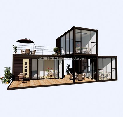 야외 럭셔리 2 침실 현대 디자인 플래트 팩 스틸 및 샌드위치 패널과 함께 Prefab 컨테이너 하우스 야외