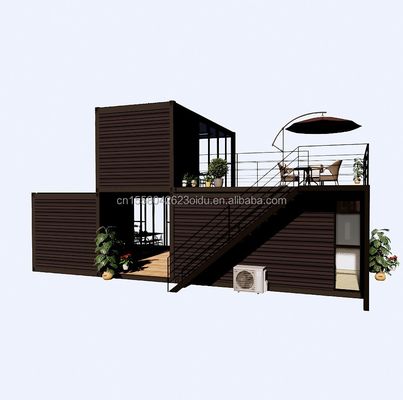 야외 럭셔리 2 침실 현대 디자인 플래트 팩 스틸 및 샌드위치 패널과 함께 Prefab 컨테이너 하우스 야외