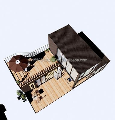 야외 럭셔리 2 침실 현대 디자인 플래트 팩 스틸 및 샌드위치 패널과 함께 Prefab 컨테이너 하우스 야외
