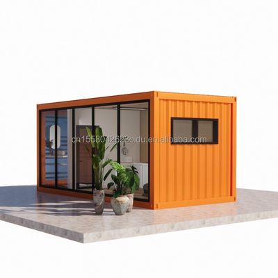 20ft / 40ft의 화장실과 함께 실외 스틸 및 샌드위치 패널 평면 팩 컨테이너 하우스