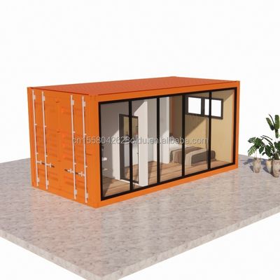 20ft / 40ft의 화장실과 함께 실외 스틸 및 샌드위치 패널 평면 팩 컨테이너 하우스