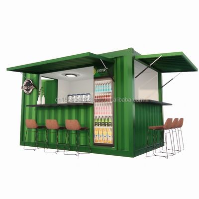 상점 슈퍼마켓 10-12FT 컨테이너 모바일 카페 철강 구조와 목조 주택 현대적인 스타일과 고품질의 디자인