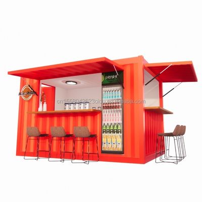 상점 슈퍼마켓 10-12FT 컨테이너 모바일 카페 철강 구조와 목조 주택 현대적인 스타일과 고품질의 디자인