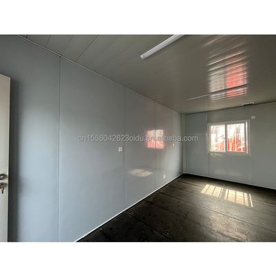 야외 사무실 가정 휴대용 모듈형 평면 팩 벽 50/75/100mm 파동 샌드위치 패널과 함께 사전 제조 된 철 컨테이너