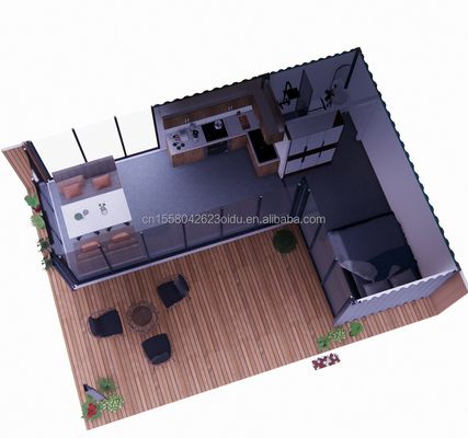 20 피트 럭셔리 모빌 하우스와 생활 및 알루미늄 합금 창문 맞춤형 평면 빌라