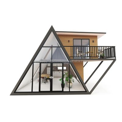 삼각형 모양 컨테이너 하우스 목재 주택 벽 50/75/100mm 파동 샌드위치 패널과 함께 Prefab 가정