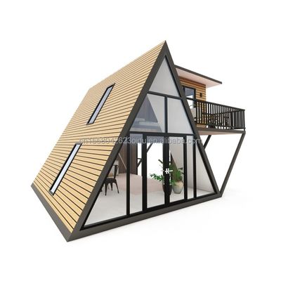 삼각형 모양 컨테이너 하우스 목재 주택 벽 50/75/100mm 파동 샌드위치 패널과 함께 Prefab 가정