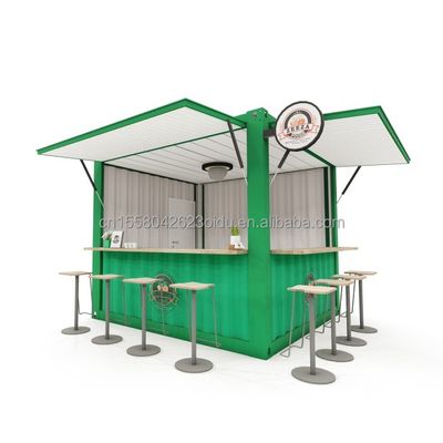 10ft 및 20ft 컨테이너 커피숍 알루미늄 합금 창문 휴대용 팝업 카페 바