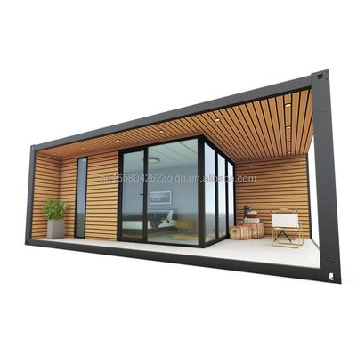 20 FT 커스터마이징 현대 사전 제조 된 철강 컨테이너 하우스 외부 목재 컨테이너와 알루미늄 합금 창문