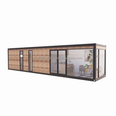 20 FT 커스터마이징 현대 사전 제조 된 철강 컨테이너 하우스 외부 목재 컨테이너와 알루미늄 합금 창문
