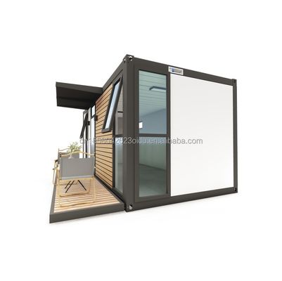 플래트팩 컨테이너 EU 맞춤형 현대 럭셔리 20피트 전조 목조 주택 철강 구조 정원 중반 현대 디자인 스타일