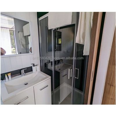 50/75/100mm 파동 샌드위치 패널 벽 EU 현대 디자인 철강 구조 건물 로그 호텔 또는 모바일 작은 집 전조 주택
