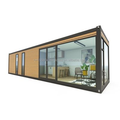 맞춤형 색상 40ft 전공 컨테이너 목조 주택 3 침실 및 거실 확장 가능한 실외용 강철 디자인