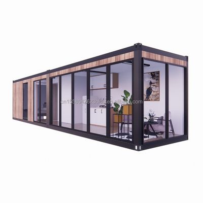 맞춤형 색상 40ft 전공 컨테이너 목조 주택 3 침실 및 거실 확장 가능한 실외용 강철 디자인