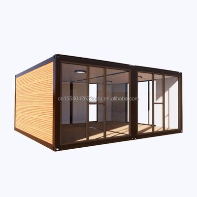 커스터마이징 할 수 있는 고급 나무 컨테이너 하우스 현대 디자인 강철 전조 야외 20ft 40ft 확장 컨테이너