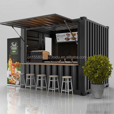 커피숍 바 거리 레스토랑 정원 부스 10 피트 20피트 또는 40피트 50/75/100mm 웨이브 샌드위치 패널