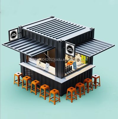 커피숍 바 거리 레스토랑 정원 부스 10 피트 20피트 또는 40피트 50/75/100mm 웨이브 샌드위치 패널