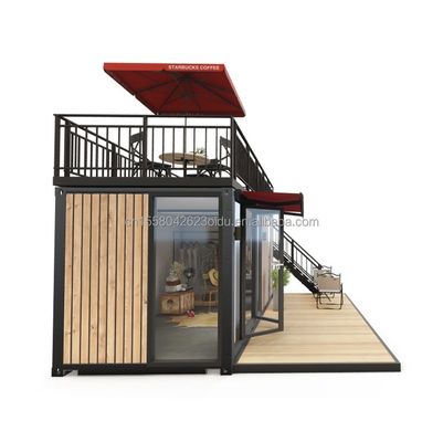 알루미늄 합금 창문 20ft/40ft 호텔 아파트 빌라 또는 오두막을 위한 1층 작은 나무 컨테이너 건물