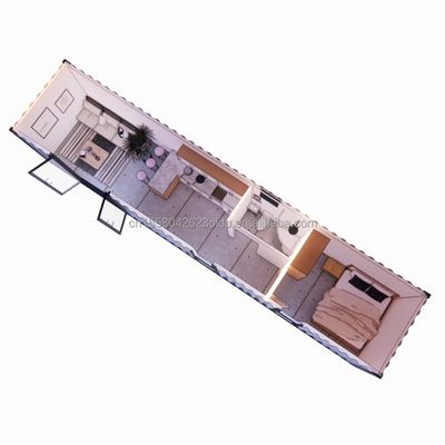 호텔 40ft Prefab 모듈형 접는 컨테이너 빠른 건설 젤리화 철제 정면 튜브와 작은 집 주요 구조