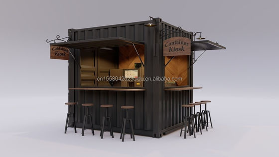 진열제철 정면 튜브 미니 팝업 상점 모바일 컨테이너 커피 바 하우스 10ft 컨테이너 50mm 벽과 75mm 벽