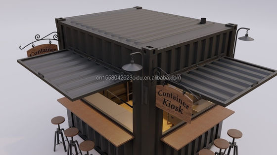 진열제철 정면 튜브 미니 팝업 상점 모바일 컨테이너 커피 바 하우스 10ft 컨테이너 50mm 벽과 75mm 벽