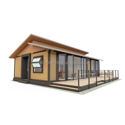 EU 현대 3 침실 평면 팩 컨테이너 하우스 목재 외벽 및 가설 철강 구부러기 180g 주거용