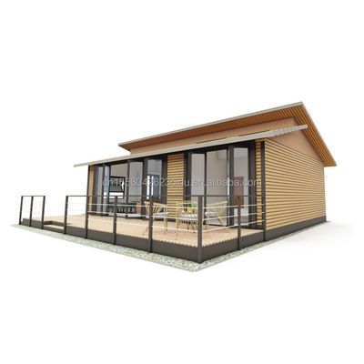 EU 현대 3 침실 평면 팩 컨테이너 하우스 목재 외벽 및 가설 철강 구부러기 180g 주거용