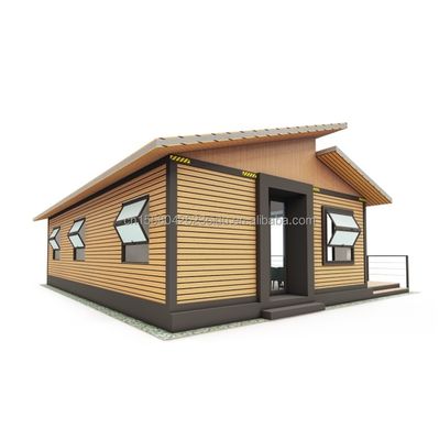 EU 현대 3 침실 평면 팩 컨테이너 하우스 목재 외벽 및 가설 철강 구부러기 180g 주거용