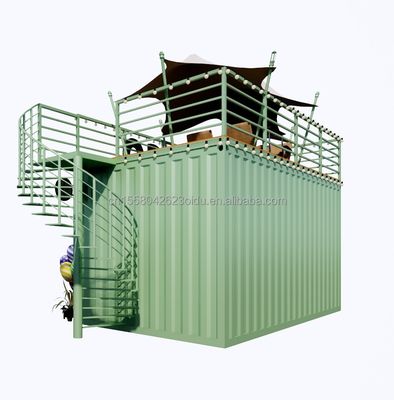 휴대용 10ft 20ft 전공 철강 구조 컨테이너 하우스 모바일 바 가게 패스트 푸드 벽 50mm 웨이브 샌드위치 패널