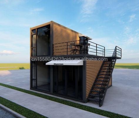 40ft 20ft 델럭스 침실 대형 유리 스튜디오 이동식 목재 집 벽 50/75/100mm 웨이브 샌드위치 패널 사용자 정의 색상 호텔