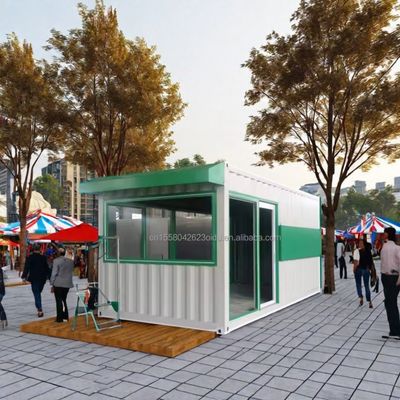 40 FT 커스터마이징 가능한 모바일 컨테이너 스토어 벽 50/75/100mm 웨브 샌드위치 패널을 위한 확장 가능한 철 전조 주택