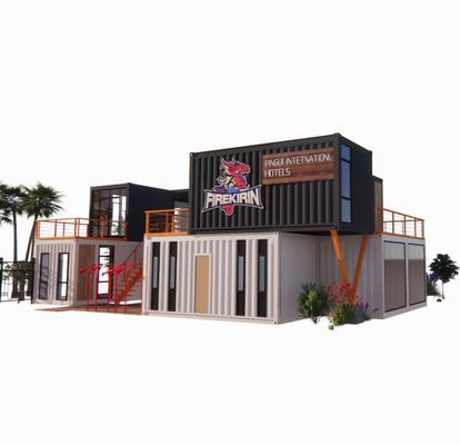 EU 20ft 컨테이너 조합 호텔 모바일 목재 주택 현대 단순 스타일 진열 철강 구부리 180g 철강 프레임