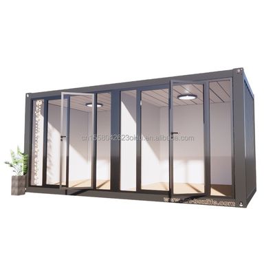 모바일 상점 하우스 현대 20ft Prefab 강철 컨테이너 의류 상점 알루미늄 합금 창문과 함께 키오스크
