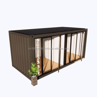 모바일 상점 하우스 현대 20ft Prefab 강철 컨테이너 의류 상점 알루미늄 합금 창문과 함께 키오스크