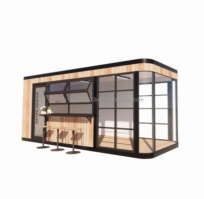 진열제철 정면 튜브 구조 20FT 컨테이너 커피 바 모바일 선라이트 하우스 커스터마이즈 된 색상 야외 바