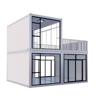 임시 사무실 호텔 상점 50/75/100mm 파동 샌드위치 패널 벽과 함께 나무 주택 현대 20ft 빠른 조립 컨테이너