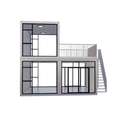 임시 사무실 호텔 상점 50/75/100mm 파동 샌드위치 패널 벽과 함께 나무 주택 현대 20ft 빠른 조립 컨테이너
