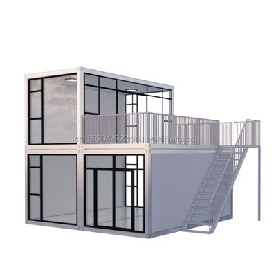 임시 사무실 호텔 상점 50/75/100mm 파동 샌드위치 패널 벽과 함께 나무 주택 현대 20ft 빠른 조립 컨테이너