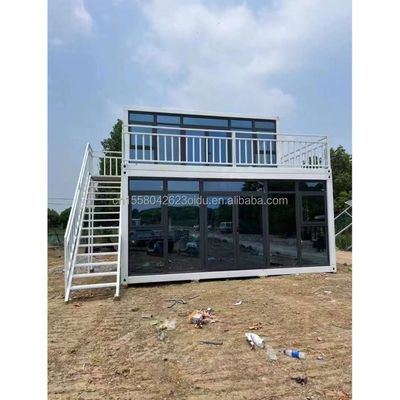 임시 사무실 호텔 상점 50/75/100mm 파동 샌드위치 패널 벽과 함께 나무 주택 현대 20ft 빠른 조립 컨테이너