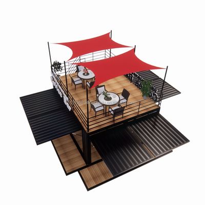 상점 20ft 공원 BBQ 컨테이너 모바일 휴대용 어셈블리 커피 바 50/75/100mm 웨이브 샌드위치 패널 벽과 나무 집