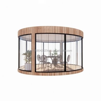 진료 철제 정면 파이프 EU 표준 목재 주택 유리 햇빛 집 Prefab 모바일 가게 가든 카페를 위한 상점
