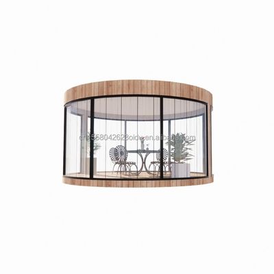 진료 철제 정면 파이프 EU 표준 목재 주택 유리 햇빛 집 Prefab 모바일 가게 가든 카페를 위한 상점