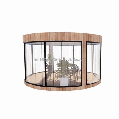 진료 철제 정면 파이프 EU 표준 목재 주택 유리 햇빛 집 Prefab 모바일 가게 가든 카페를 위한 상점