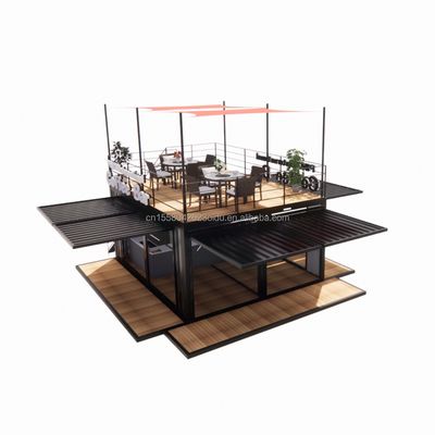 상점 20ft 공원 BBQ 컨테이너 모바일 휴대용 어셈블리 커피 바 50/75/100mm 웨이브 샌드위치 패널 벽과 나무 집